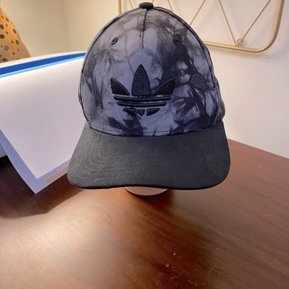 Adidas Gray and Black Tie-Dye Cap